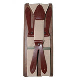 Beige dotted elastic suspenders 30 mm