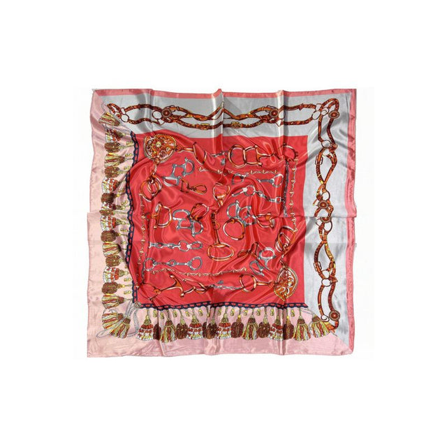 Pañuelo Adornos En Rojo y Salmón