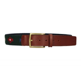Green Ethnic Belt with Leather Tips
