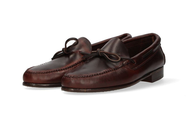 Mocasín Lazo Moka Suela de Cuero