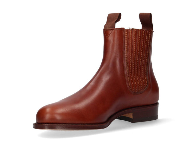 Short boot in natural with pleated gusset Valverde del Camino
