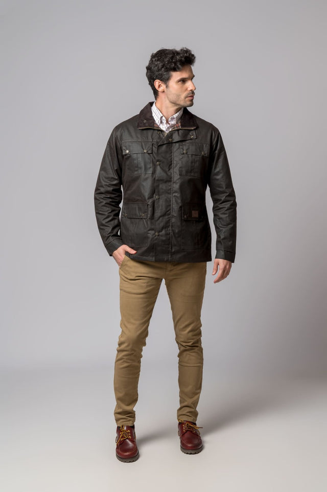 CHAQUETA BIKER MARRÓN