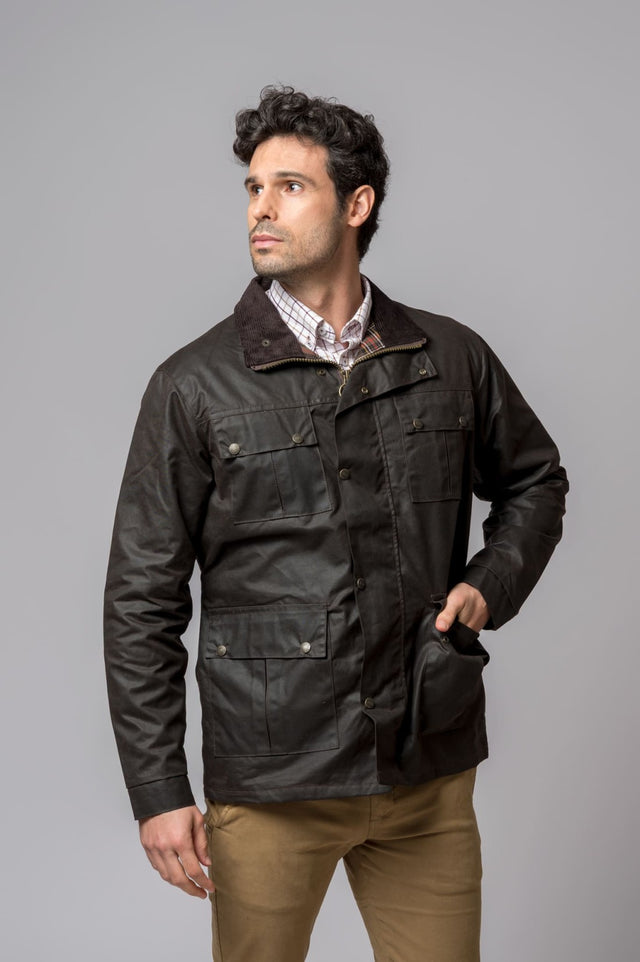 CHAQUETA BIKER MARRÓN