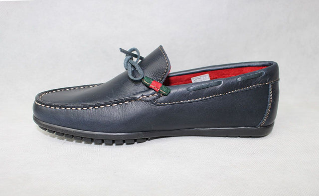 Navy Bow Moccasin