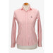 Camisa mujer popelín rosa con bordado amazonas marino
