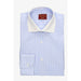 Camisa Rayas Celeste Cuello Blanco