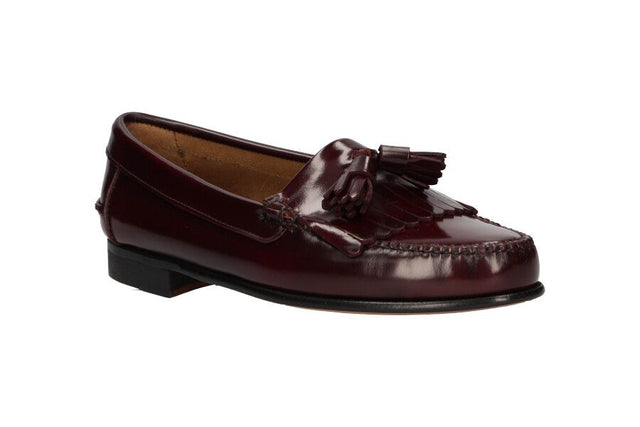 Mocasín Flecos y Borlas Burdeos