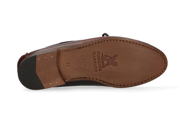 Mocasín Lazo Moka Suela de Cuero