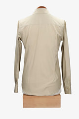 Camisa Mujer Popelín Camel con Bordado Amazonas Marino