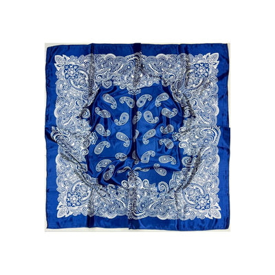 Cashmere Ornaments Scarf in Bright Blue