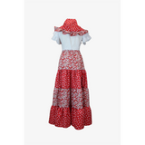 Conjunto Amapola En Rojo Combinada con Flores