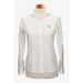 Camisa mujer popelín beige con bordado amazonas marrón