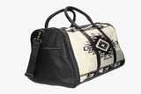 Bolso de Viaje Negro con Estampado Étnico