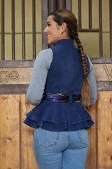 Galatea Blue Suede Vest