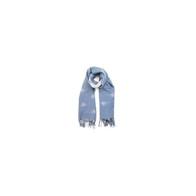 Bufanda Reversible con Estampado de Abejas Azul/Gris