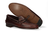 Mocasín Lazo Moka Suela de Cuero