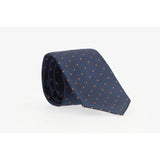 Corbata Azul Lunares Naranja