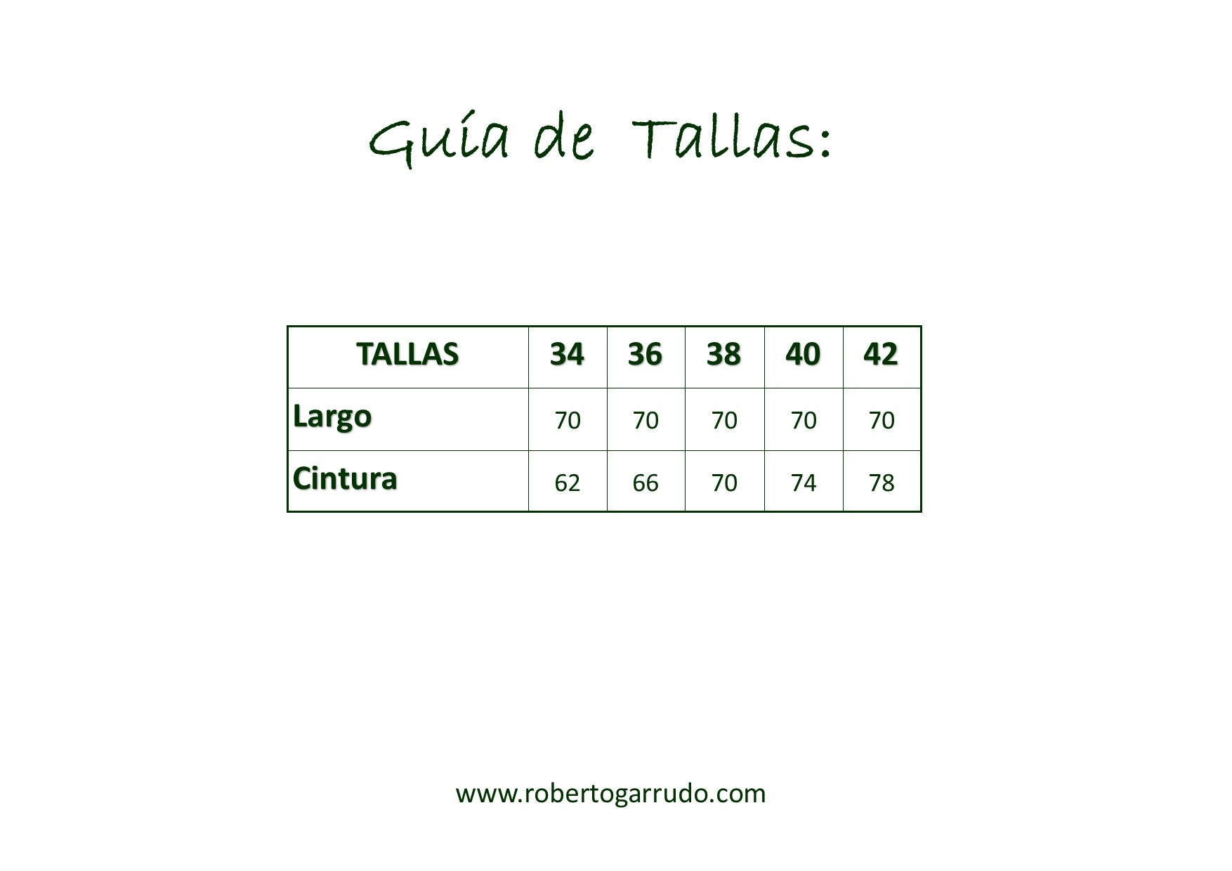 Guía de Tallas