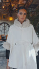 Poncho cuello pelo beige